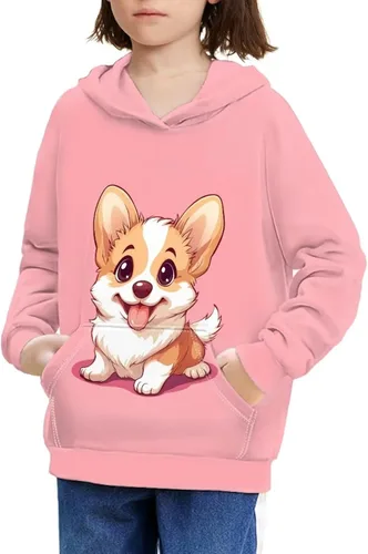 Vista 35 de Ystardream - Sudaderas para niñas adolescentes con bolsillo, sudaderas de manga larga para niños 0 Lindo Axolotl Rosa