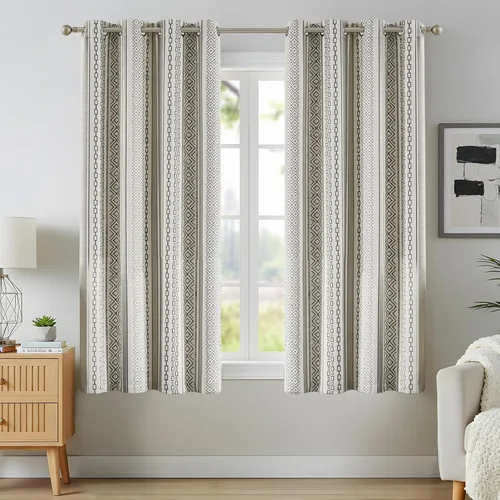Vista 9 de Melodieux Cortinas bohemias 80% opacas de 63 pulgadas de largo para dormitorio, sala de estar, oscurecimiento de sala de estar, cortinas
