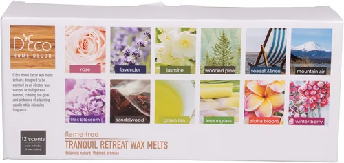 Vista 7 de D'Eco Summer - Cera perfumada floral para derretir, paquete variado de fragancias para el hogar, paquete de 12 Long Lasting Scented Tarts for Wax