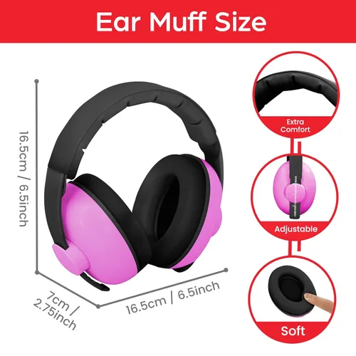Vista 59 de Auriculares de bebé para protección contra el ruido, color blanco