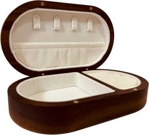 Vista 8 de Joyero personalizado para mujer, flor de nacimiento, organizador de madera hecho a mano, grabado personalizado con letra inicial y nombre