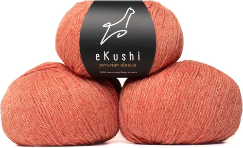 Vista 24 de 100% Hilo de Alpaca Baby para Tejer y Ganchillo - 1 Cono de Hilo Premium DK - Ligero, Hipoalergénico y Térmico Hecho en Perú - Ideal para Proyectos