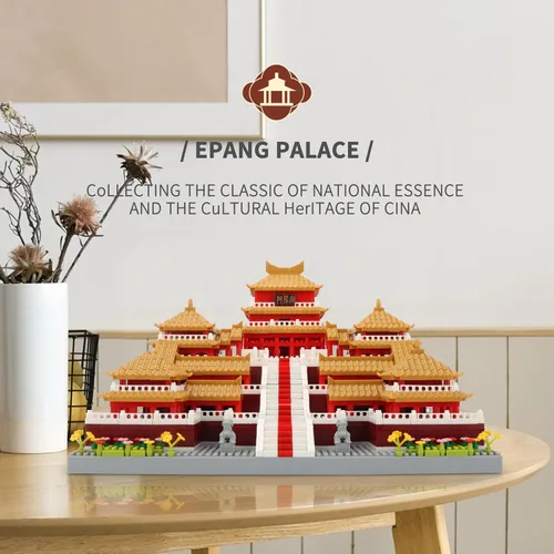 Vista 4 de Juego de bloques de construcción de arquitectura china, Epang Palace, 3050 piezas, juguetes creativos, el mejor regalo para adultos y niños a partir