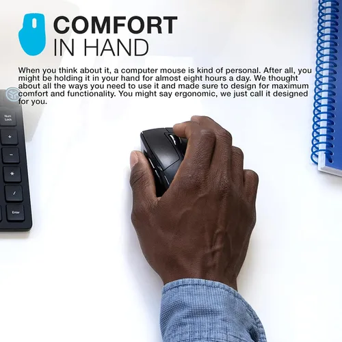 Vista 4 de JLab JBuds Mouse inalámbrico, se conecta a través de Bluetooth o USB inalámbrico, palanca multidispositivo, hasta tres dispositivos, perfiles