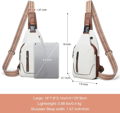 Vista 4 de Mroede Bolso bandolera para mujer, bolso cruzado para mujer, bolsa de pecho, riñoneras para mujeres, adolescentes y niñas para viajes escolares