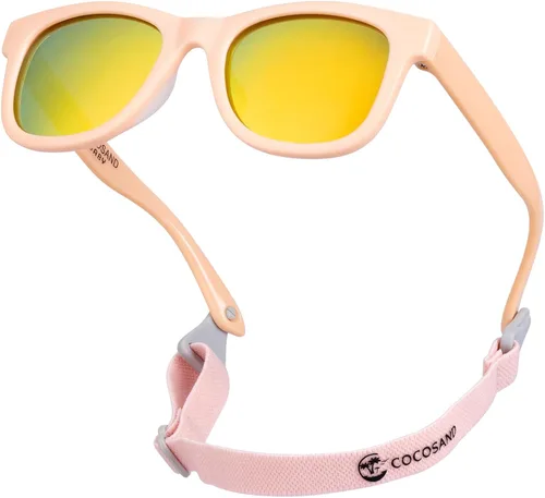 Vista 27 de COCOSAND Flexible Polarized Baby Sunglasses with Strap Beige