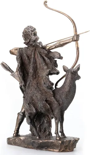 Vista 3 de Veronese Design 12 1/4 pulgadas Artemis Diosa de la caza y el desierto Escultura griega de resina fundida en frío con acabado de bronce