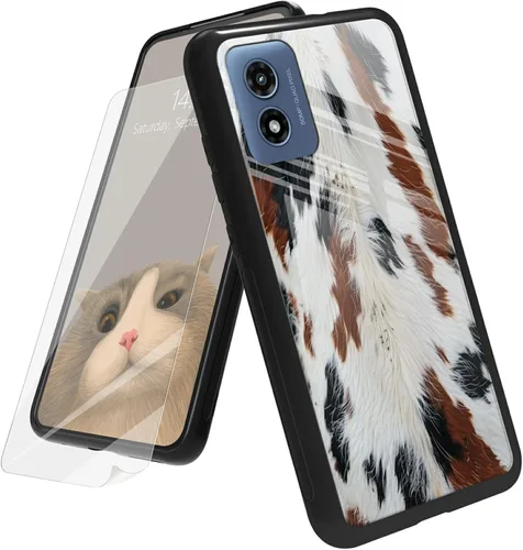 Vista 9 de Funda para Motorola Moto G Play 4G 2024 con protector de pantalla, parte trasera de vidrio templado + funda de silicona suave TPU absorción