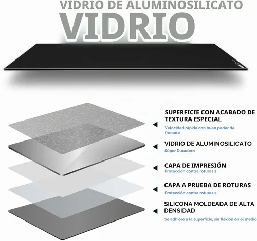 Vista 3 de Pulsar Gaming Gears Superglide Pad v3 Type-S - Alfombrilla de mouse para juegos de vidrio de silicato de aluminio, borde R suave, base de silicona
