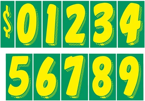 Vista 4 de EZ Line Calcomanías de vinilo para parabrisas de automóviles, calcomanías de números grandes, 13 docenas de suministros para concesionarios