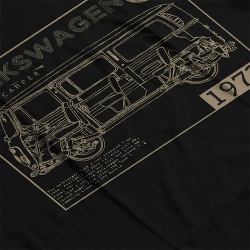 Vista 5 de Volkswagen Sudadera con capucha tipo 2 Camper 1972 Schematic Light Text para hombre