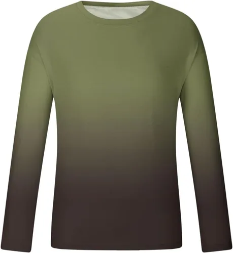Vista 4 de Muscularfit Camisas de manga larga para hombre, estilo casual, color degradado, sueltas, con gráficos, para otoño, sudaderas atléticas