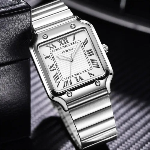 Vista 7 de Relojes cuadrados clásicos para hombre con números romanos reloj casual