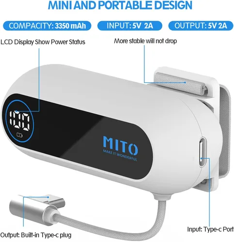 Vista 7 de MITO LCD Display Battery Pack for Oculus Quest 2Quest 2 Pro Headset and Elite Strap VR Extend Power Accessories for Meta Quest 2 Lightweight &