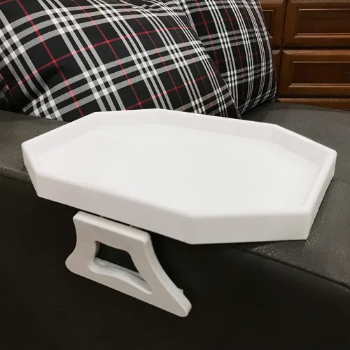 Vista 7 de Mesa auxiliar con clip para reposabrazos de sofá, bandeja de sofá para bebidas y aperitivos (negro)
