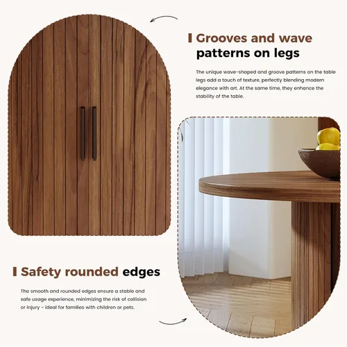 Vista 63 de Miereirl Moderno juego de comedor de 5 piezas para mesa redonda de madera de 4,31.5 pulgadas con estante de almacenamiento semiabierto y puerta