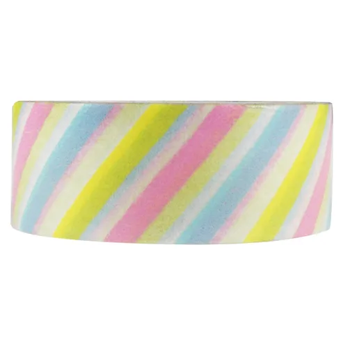 Vista 32 de Wrapables Cinta adhesiva japonesa a rayas Washi - Rayas cortas negras y multicolor