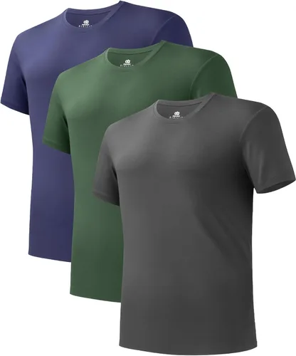 Vista 18 de DAVID ARCHY Paquete de 3/5 camisetas de cuello redondo transpirables