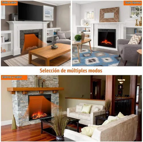 Vista 6 de Tangkula - Inserto de chimenea eléctrica de 22.5 pulgadas, calentador de chimenea eléctrica independiente y empotrado con control remoto, calentador