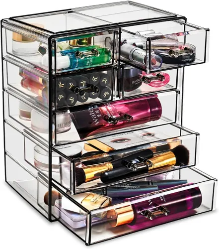 Vista 8 de Sorbus Cosmetics - Cosmetiquero grande para maquillaje y joyas; elegante para colocar sobre el tocador o en el baño
