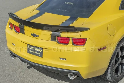 Vista 4 de Para Chevrolet Camaro 2010-2013 EOS ZL1 estilo alerón de ala de tapa trasera de maletero con inserto WickerBill central de aluminio negro