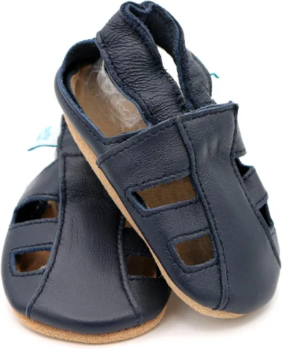Vista 3 de Dotty Fish Sandalias de cuero suave para niños pequeños.