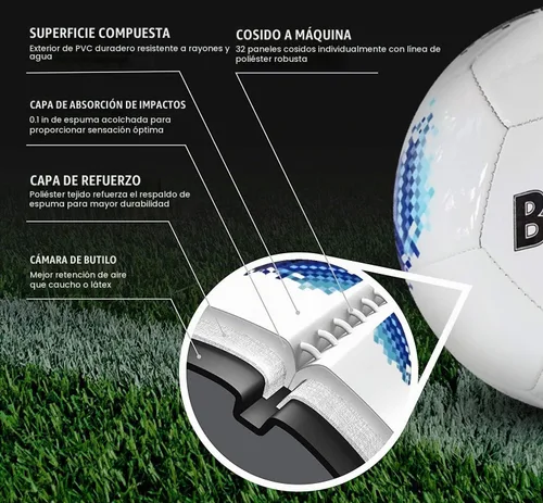 Vista 3 de Biggz Digital Soccer Ball Size 5 with Hand Pump - Pack of 12 or 50