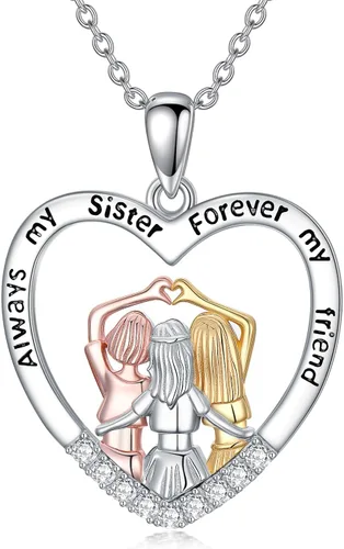 Vista 21 de WINNICACA Gifts for Sister from Brother/Sisters Sterling Silver 01-2 Collar para hermanos y hermanas