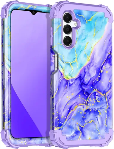 Vista 36 de Miqala Funda para Galaxy A14 5G, que brilla en la oscuridad, tres capas, resistente, a prueba de golpes, protección completa, parachoques