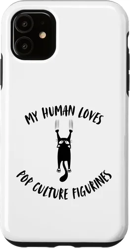 Vista 8 de iPhone XR My Human Loves Pop Culture Figurines - Cat Parent Hobby Case