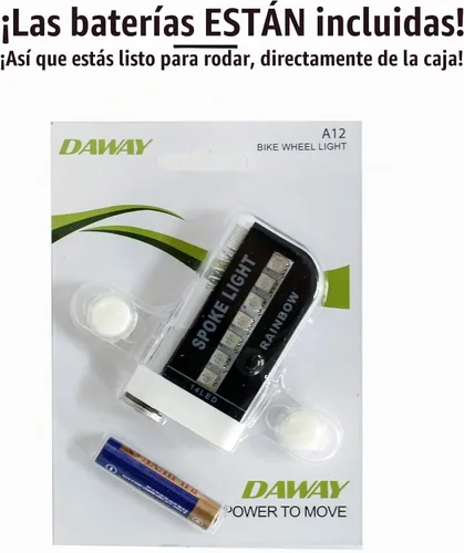 Vista 7 de DAWAY Luces LED para ruedas de bicicleta - A12 Luz impermeable genial para neumáticos de bicicleta, luces de radios de seguridad para niños, niñas