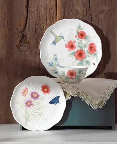 Vista 9 de Lenox 883319 Butterfly Meadow Flutter - Juego de vajilla de 12 piezas, multicolor