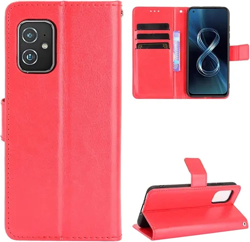 Vista 6 de Funda para Asus ZenFone 8, funda de cuero con tapa para Asus ZenFone 8 ZS590KS Case Gold Oro