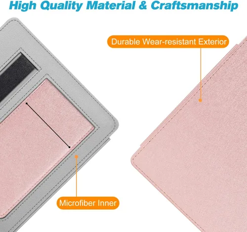 Vista 2 de Funda con soporte para Kindle Oasis de 7" 10ª/9ª generación 2019/2017, oro rosa Foldable Kickstand PU Leather Hard Back Shell Cover, Built-in Card