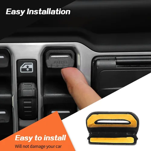 Vista 5 de JeCar 4 piezas para Jeep Wrangler Cubierta de botón del interruptor de ventana de la moldura interior negra para Jeep Wrangler JL JLU Gladiator JT