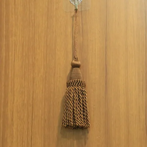 Vista 7 de Paquete de 2 borlas con bucles, borla decorativa de bricolaje Café