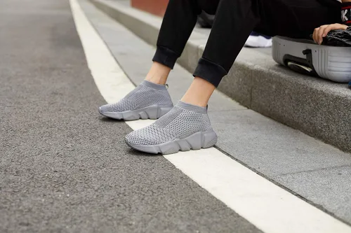 Vista 2 de Casbeam Men's Running Knit Comfortable Lightweight Breathable Casual Sports Shoes Fashion Sneakers Slip-On Walking Shoes