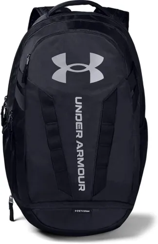 Vista 14 de Under Armour Mochila Hustle 5.0 unisex (004) negro / negro jaspeado medio / brillo dorado metálico