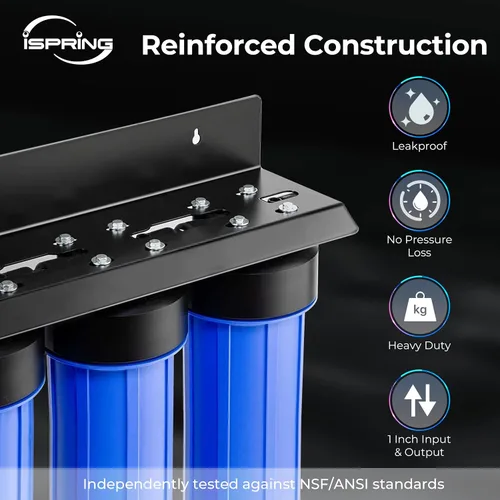 Vista 2 de iSpring Sistema de Filtro de Agua para Toda la Casa de Hierro, Sulfuro de Hidrógeno y Manganeso, También Reduce Sedimentos, Plomo, Cloro, Cloramina