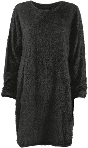 Vista 5 de Vestidos de suéter para mujer, de invierno, a la moda, de punto, cuello redondo, cálido, manga larga, casual, vestido tipo sudadera