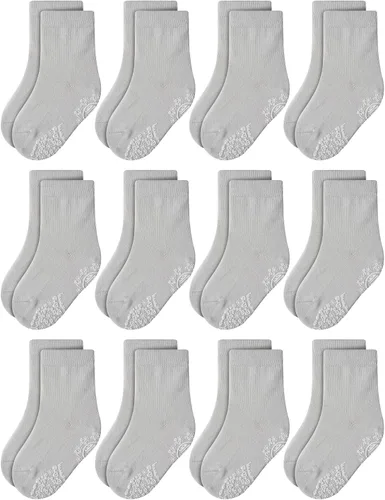 Vista 19 de RATIVE - Calcetines antideslizantes con agarres para bebé, bebés, niños pequeños, niños y niños