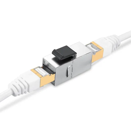 Vista 5 de Conector Keystone CAT7, conectividad de acoplador Ethernet de alta velocidad, acoplador RJ45 blindado hembra a hembra para cable