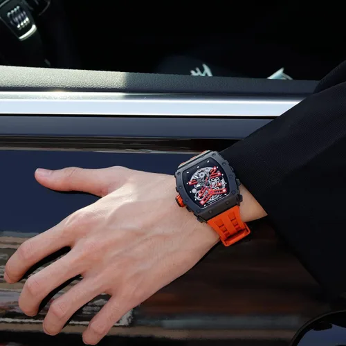 Vista 6 de TSAR BOMBA Relojes mecánicos automáticos de lujo para hombre movimiento japonés cristal de zafiro Reloj impermeable de 1640ft Relojes de pulsera