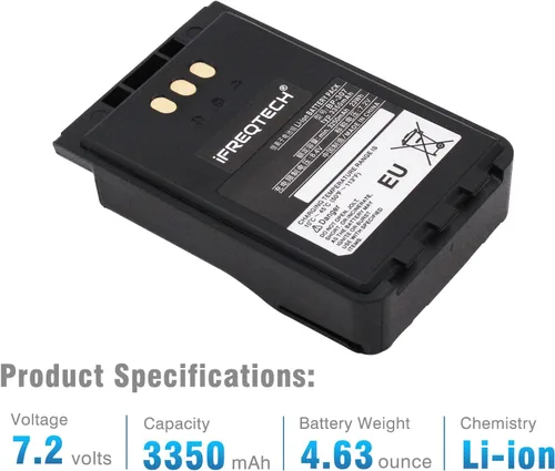 Vista 2 de BP-307 Batería 3350mAh 7.2V Li-Ion Batería de repuesto compatible con Icom ID-52A ID-52E ID-50A IC-705 IP-100H IP-501H IP-503H Reemplazo de radio