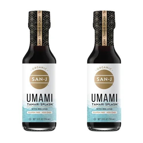 Vista 12 de San-J - Salpicadura de Tamari Dulce Orgánico con Sabor Richly - Especialmente Elaborado - Botella de 10 oz Mellow Savory Finish, Gluten Free