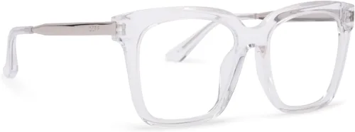 Vista 4 de DIFF Bella - Gafas de computadora de diseño cuadrado con bloqueo de luz azul de gran tamaño para mujeres