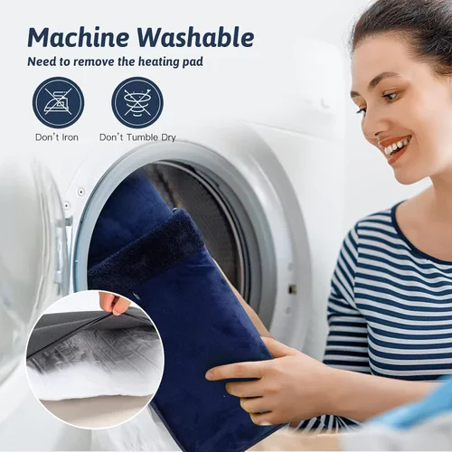 Vista 3 de Calentador de pies eléctrico de doble cara lavable a máquina y antideslizante, almohadilla térmica eléctrica adecuada para debajo del escritorio