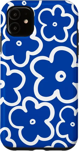 Vista 8 de Funda floral azul y blanca con diseño de flores silvestres para iPhone 16