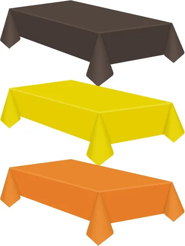 Vista 10 de Patelai 6 manteles de plástico desechables de Acción de Gracias para mesas rectangulares, manteles de mesa de otoño para Acción de Gracias y Naranja