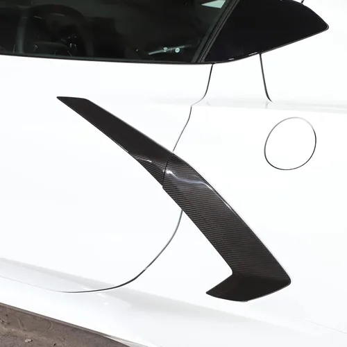 Vista 6 de Cubierta de salida de aire exterior de fibra de carbono 100% real para Chevrolet Corvette C8 2020-2023, accesorios de ventilación lateral
